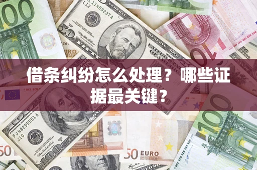 北京借条纠纷怎么处理？哪些证据最关键？