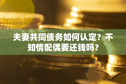 北京夫妻共同债务如何认定？不知情配偶要还钱吗？
