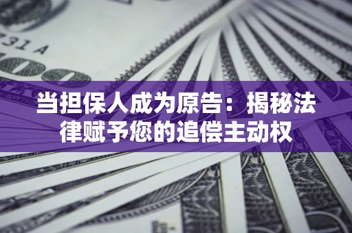 北京当担保人成为原告:揭秘法律赋予您的追偿主动权 北京当担保人成为原告:揭秘法律赋予您的追偿主动权